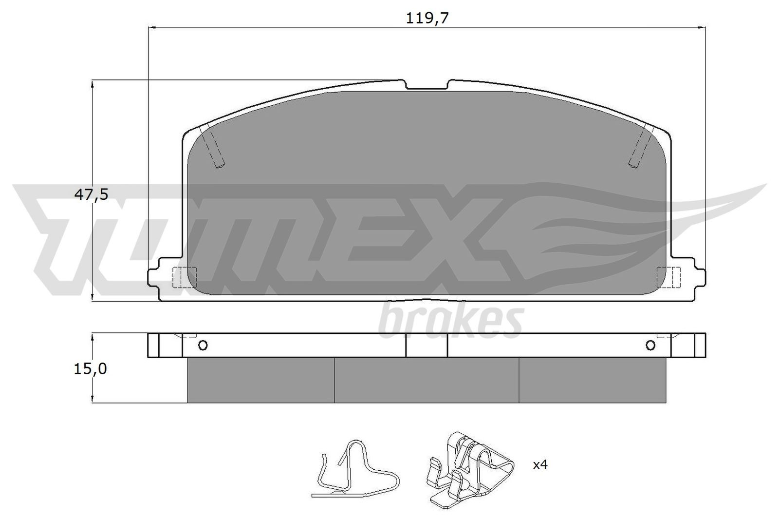 Obrázok Sada brzdových platničiek kotúčovej brzdy TOMEX Brakes  TX1017